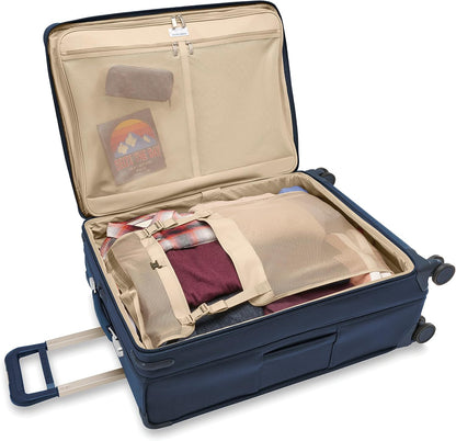 Briggs & Riley Cabin Spinner - Carry On Luggage for Travel, Suitcases with Wheels, Softside Rolling Bag for Men & Women, Fits Under Plane Seat, Interlocking Handle - Baseline Collection, Black