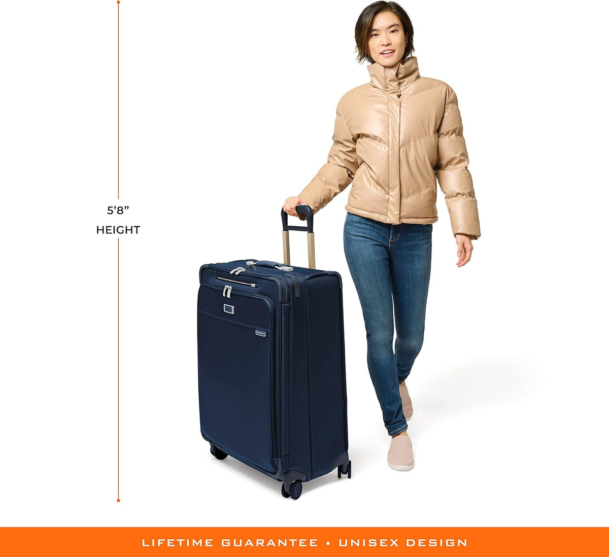 Briggs & Riley Cabin Spinner - Carry On Luggage for Travel, Suitcases with Wheels, Softside Rolling Bag for Men & Women, Fits Under Plane Seat, Interlocking Handle - Baseline Collection, Black