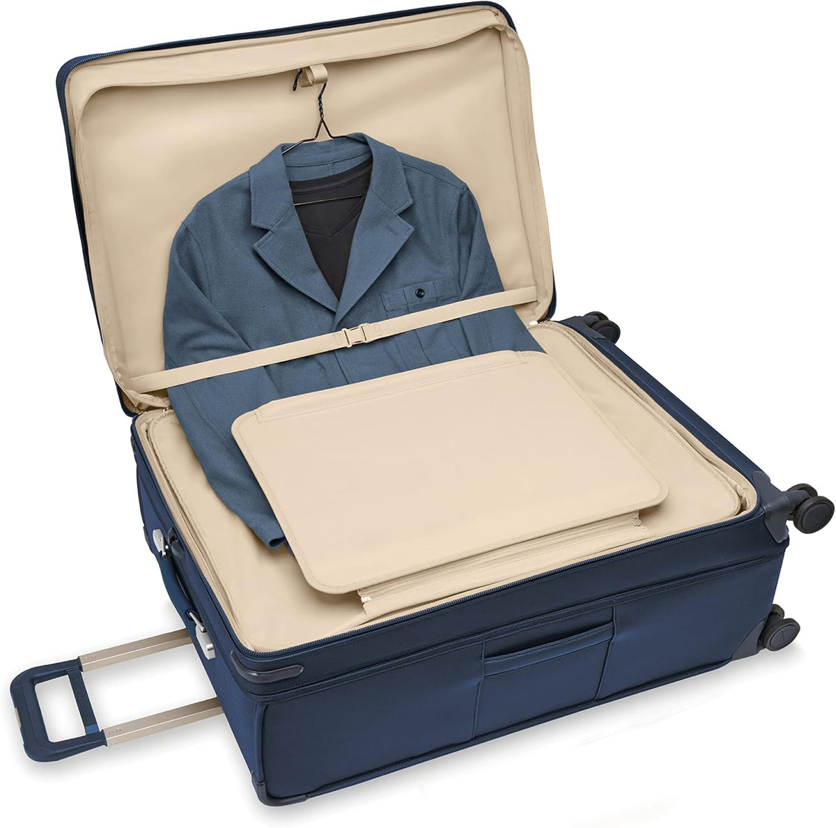 Briggs & Riley Cabin Spinner - Carry On Luggage for Travel, Suitcases with Wheels, Softside Rolling Bag for Men & Women, Fits Under Plane Seat, Interlocking Handle - Baseline Collection, Black