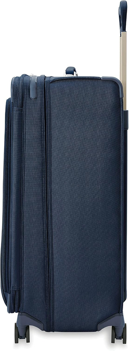 Briggs & Riley Cabin Spinner - Carry On Luggage for Travel, Suitcases with Wheels, Softside Rolling Bag for Men & Women, Fits Under Plane Seat, Interlocking Handle - Baseline Collection, Black