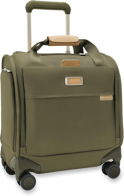 Briggs & Riley Cabin Spinner - Carry On Luggage for Travel, Suitcases with Wheels, Softside Rolling Bag for Men & Women, Fits Under Plane Seat, Interlocking Handle - Baseline Collection, Black