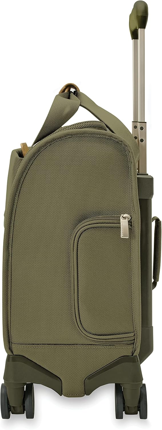 Briggs & Riley Cabin Spinner - Carry On Luggage for Travel, Suitcases with Wheels, Softside Rolling Bag for Men & Women, Fits Under Plane Seat, Interlocking Handle - Baseline Collection, Black