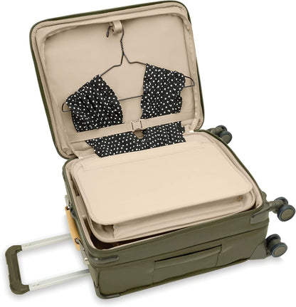 Briggs & Riley Cabin Spinner - Carry On Luggage for Travel, Suitcases with Wheels, Softside Rolling Bag for Men & Women, Fits Under Plane Seat, Interlocking Handle - Baseline Collection, Black