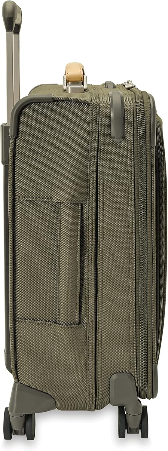 Briggs & Riley Cabin Spinner - Carry On Luggage for Travel, Suitcases with Wheels, Softside Rolling Bag for Men & Women, Fits Under Plane Seat, Interlocking Handle - Baseline Collection, Black