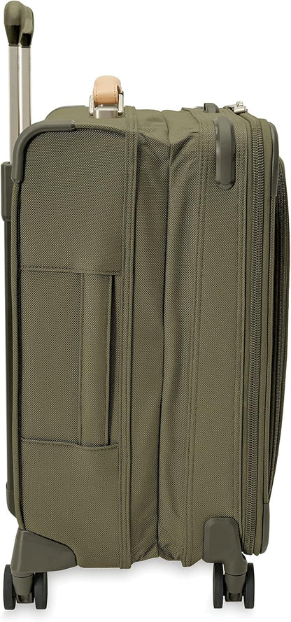 Briggs & Riley Cabin Spinner - Carry On Luggage for Travel, Suitcases with Wheels, Softside Rolling Bag for Men & Women, Fits Under Plane Seat, Interlocking Handle - Baseline Collection, Black
