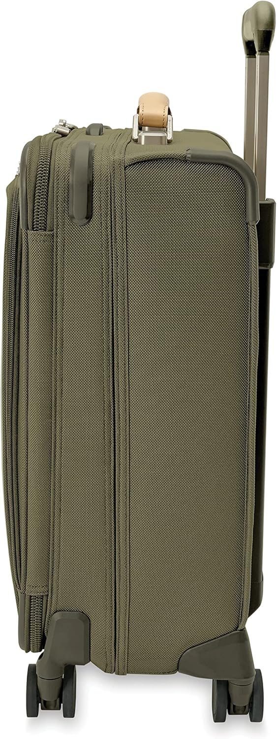 Briggs & Riley Cabin Spinner - Carry On Luggage for Travel, Suitcases with Wheels, Softside Rolling Bag for Men & Women, Fits Under Plane Seat, Interlocking Handle - Baseline Collection, Black