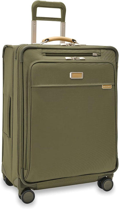 Briggs & Riley Cabin Spinner - Carry On Luggage for Travel, Suitcases with Wheels, Softside Rolling Bag for Men & Women, Fits Under Plane Seat, Interlocking Handle - Baseline Collection, Black