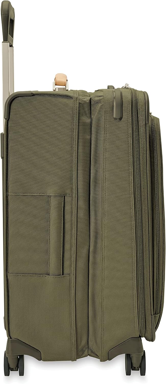 Briggs & Riley Cabin Spinner - Carry On Luggage for Travel, Suitcases with Wheels, Softside Rolling Bag for Men & Women, Fits Under Plane Seat, Interlocking Handle - Baseline Collection, Black