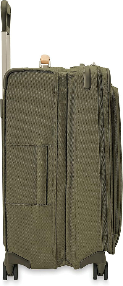 Briggs & Riley Cabin Spinner - Carry On Luggage for Travel, Suitcases with Wheels, Softside Rolling Bag for Men & Women, Fits Under Plane Seat, Interlocking Handle - Baseline Collection, Black