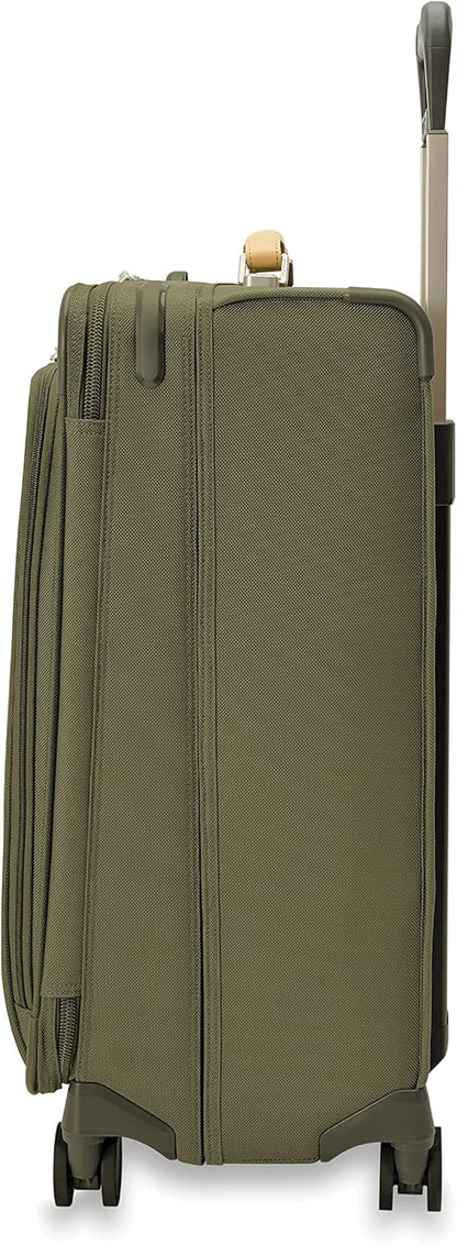 Briggs & Riley Cabin Spinner - Carry On Luggage for Travel, Suitcases with Wheels, Softside Rolling Bag for Men & Women, Fits Under Plane Seat, Interlocking Handle - Baseline Collection, Black