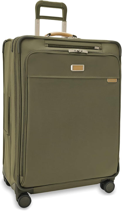 Briggs & Riley Cabin Spinner - Carry On Luggage for Travel, Suitcases with Wheels, Softside Rolling Bag for Men & Women, Fits Under Plane Seat, Interlocking Handle - Baseline Collection, Black