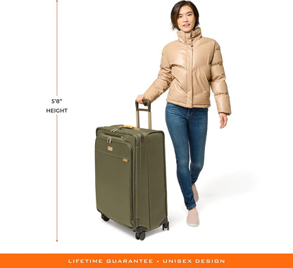 Briggs & Riley Cabin Spinner - Carry On Luggage for Travel, Suitcases with Wheels, Softside Rolling Bag for Men & Women, Fits Under Plane Seat, Interlocking Handle - Baseline Collection, Black