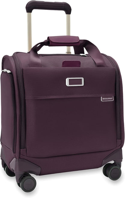 Briggs & Riley Cabin Spinner - Carry On Luggage for Travel, Suitcases with Wheels, Softside Rolling Bag for Men & Women, Fits Under Plane Seat, Interlocking Handle - Baseline Collection, Black