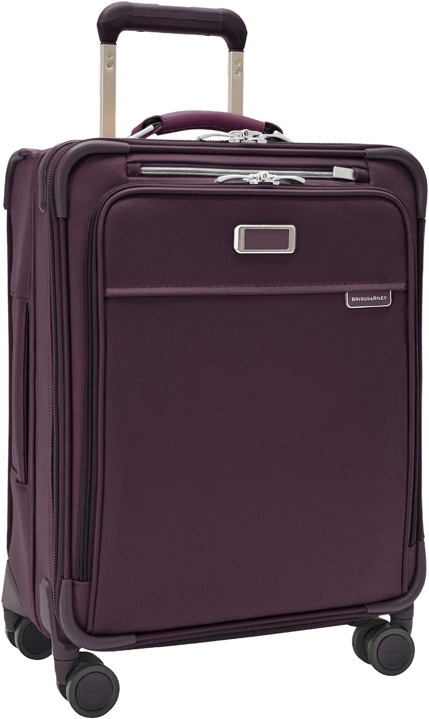 Briggs & Riley Cabin Spinner - Carry On Luggage for Travel, Suitcases with Wheels, Softside Rolling Bag for Men & Women, Fits Under Plane Seat, Interlocking Handle - Baseline Collection, Black