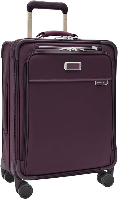 Briggs & Riley Cabin Spinner - Carry On Luggage for Travel, Suitcases with Wheels, Softside Rolling Bag for Men & Women, Fits Under Plane Seat, Interlocking Handle - Baseline Collection, Black