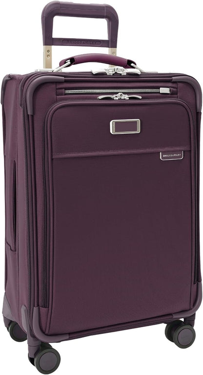 Briggs & Riley Cabin Spinner - Carry On Luggage for Travel, Suitcases with Wheels, Softside Rolling Bag for Men & Women, Fits Under Plane Seat, Interlocking Handle - Baseline Collection, Black