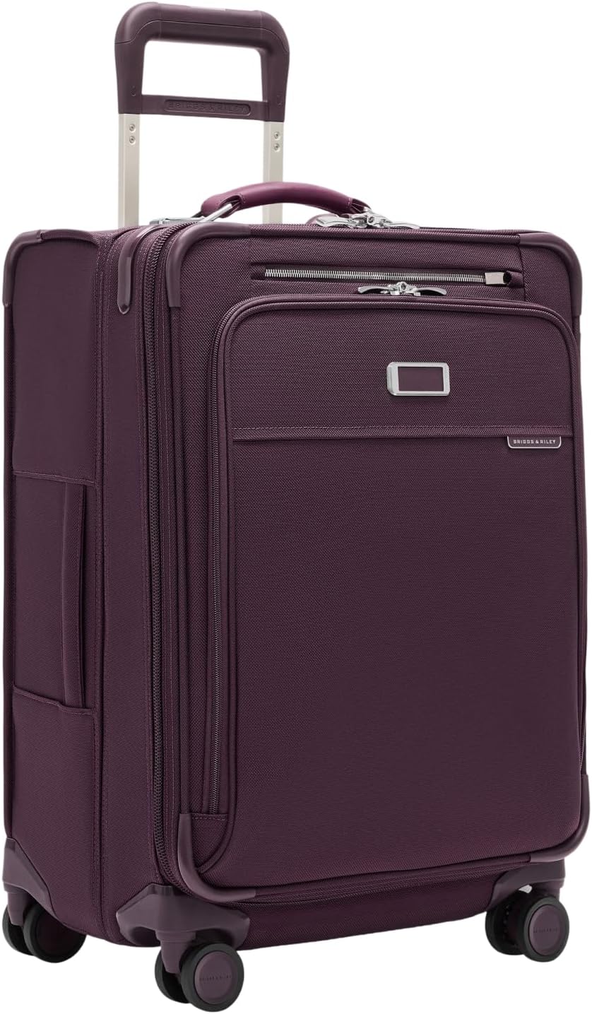 Briggs & Riley Cabin Spinner - Carry On Luggage for Travel, Suitcases with Wheels, Softside Rolling Bag for Men & Women, Fits Under Plane Seat, Interlocking Handle - Baseline Collection, Black