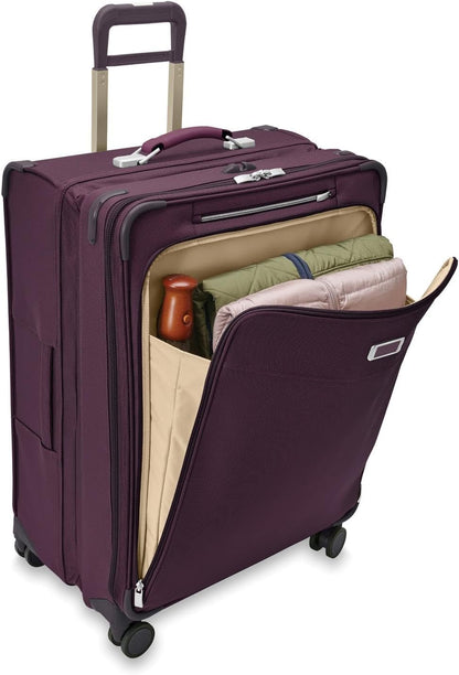 Briggs & Riley Cabin Spinner - Carry On Luggage for Travel, Suitcases with Wheels, Softside Rolling Bag for Men & Women, Fits Under Plane Seat, Interlocking Handle - Baseline Collection, Black