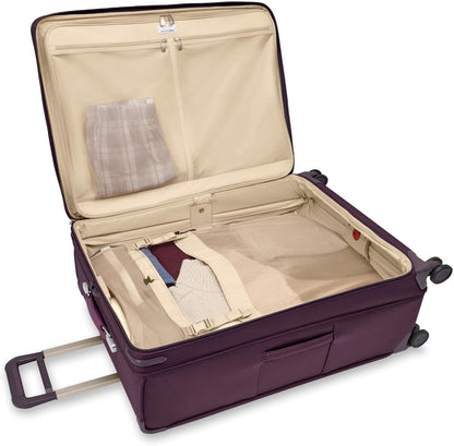 Briggs & Riley Cabin Spinner - Carry On Luggage for Travel, Suitcases with Wheels, Softside Rolling Bag for Men & Women, Fits Under Plane Seat, Interlocking Handle - Baseline Collection, Black