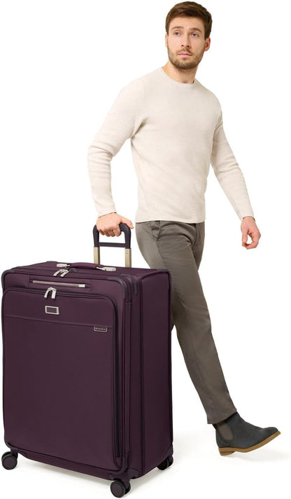 Briggs & Riley Cabin Spinner - Carry On Luggage for Travel, Suitcases with Wheels, Softside Rolling Bag for Men & Women, Fits Under Plane Seat, Interlocking Handle - Baseline Collection, Black