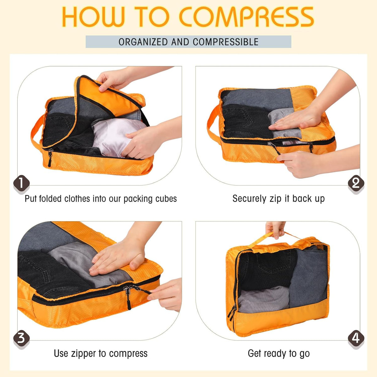 5 Pcs Packing Cubes for Suitcase Large Travel Cubes Carry on Luggage Organizer Bags for Clothes Accessories (L,Pastel)