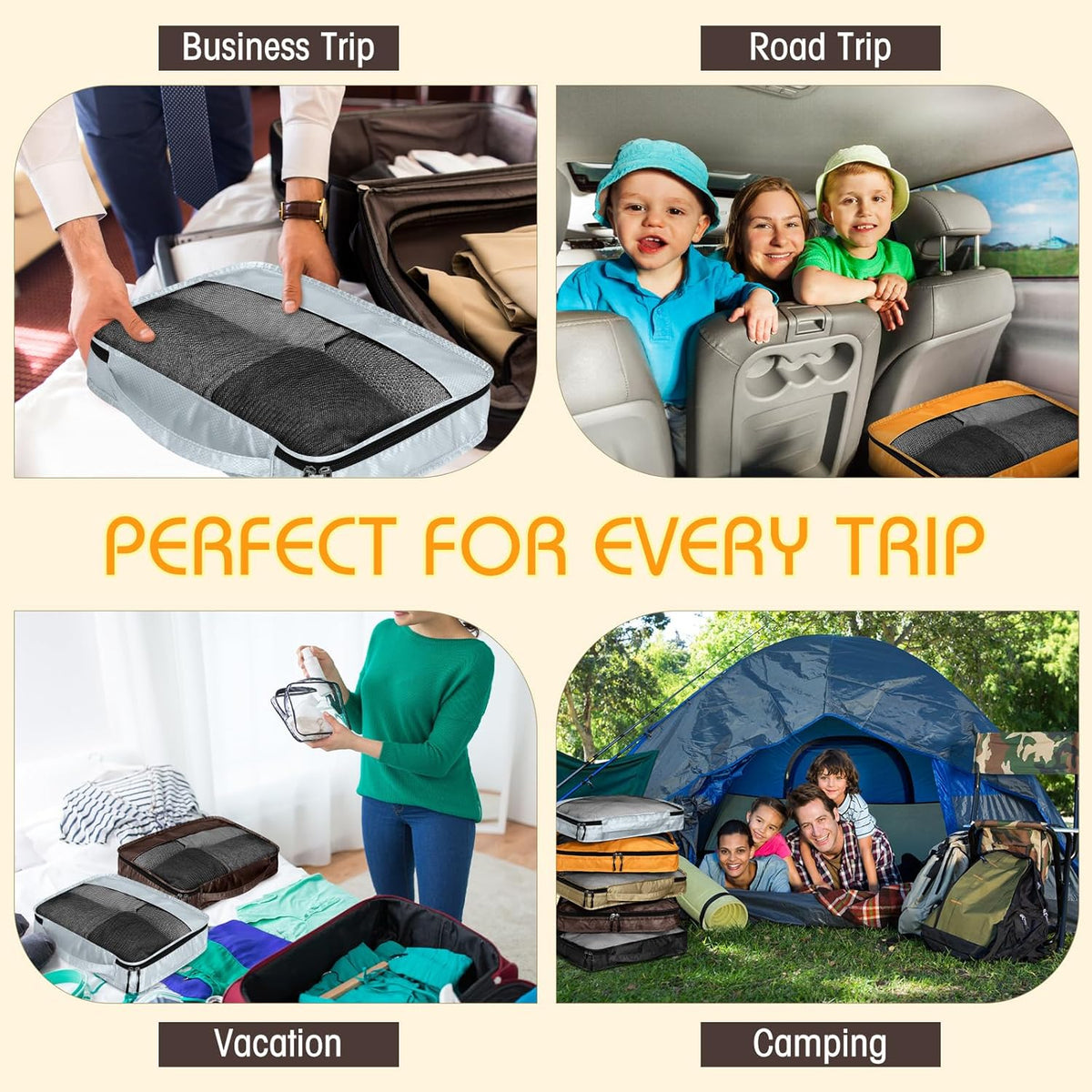 5 Pcs Packing Cubes for Suitcase Large Travel Cubes Carry on Luggage Organizer Bags for Clothes Accessories (L,Pastel)