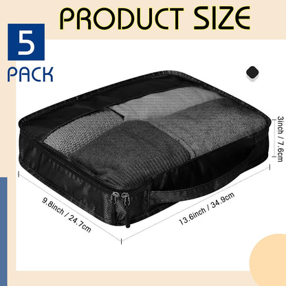 5 Pcs Packing Cubes for Suitcase Large Travel Cubes Carry on Luggage Organizer Bags for Clothes Accessories (L,Pastel)