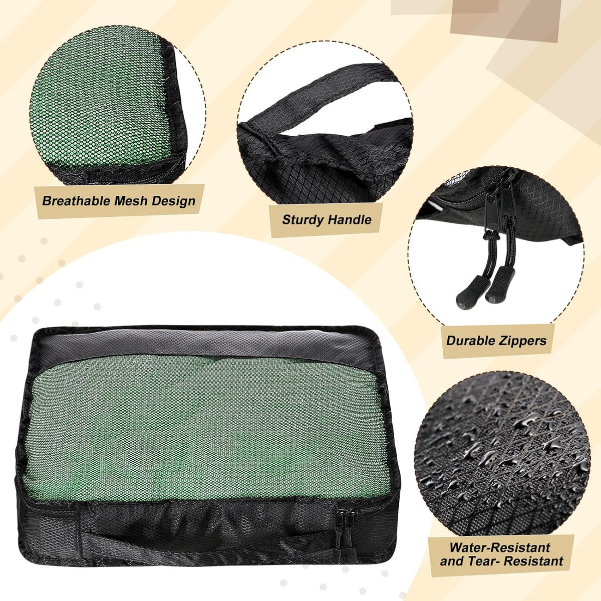 5 Pcs Packing Cubes for Suitcase Large Travel Cubes Carry on Luggage Organizer Bags for Clothes Accessories (L,Pastel)