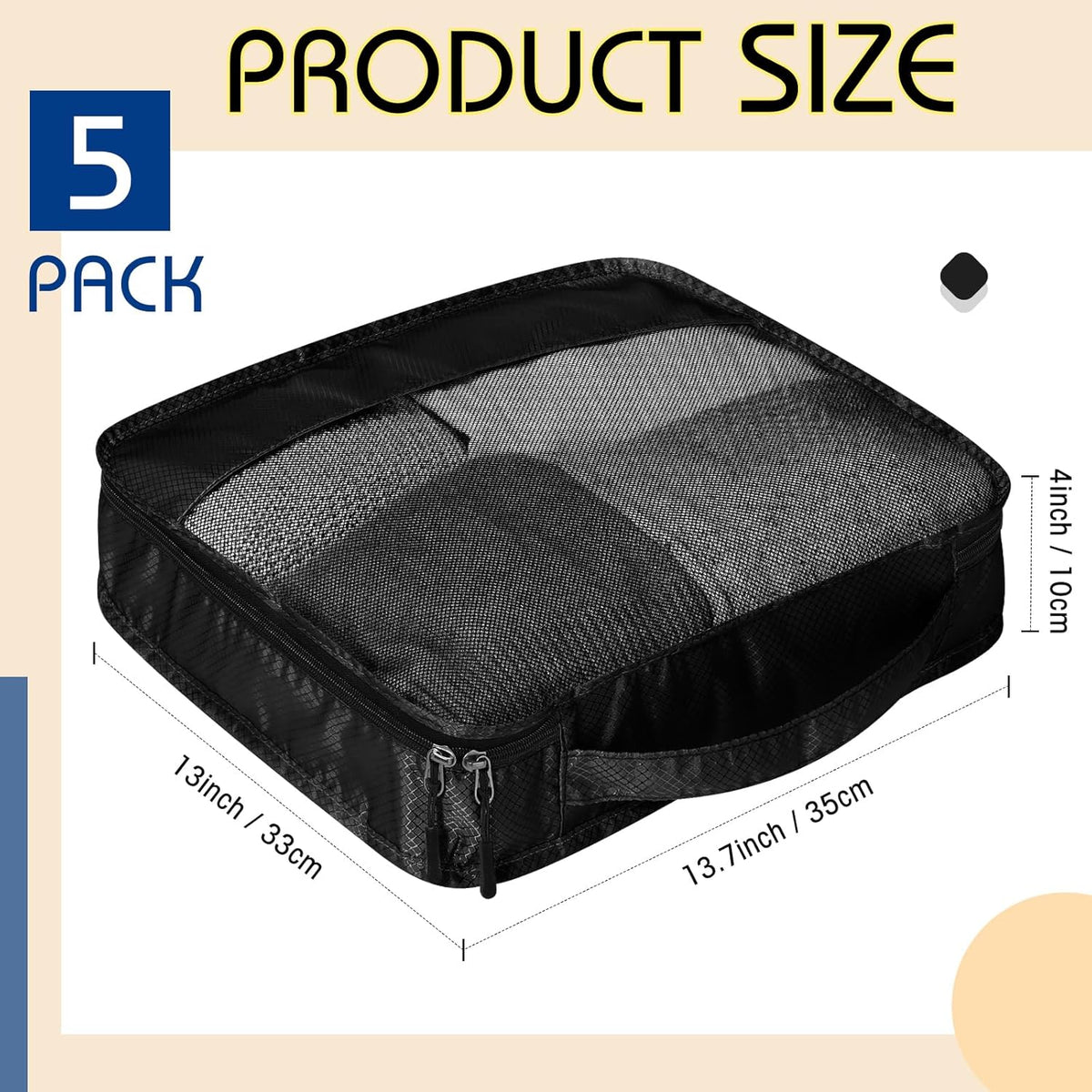 5 Pcs Packing Cubes for Suitcase Large Travel Cubes Carry on Luggage Organizer Bags for Clothes Accessories (L,Pastel)