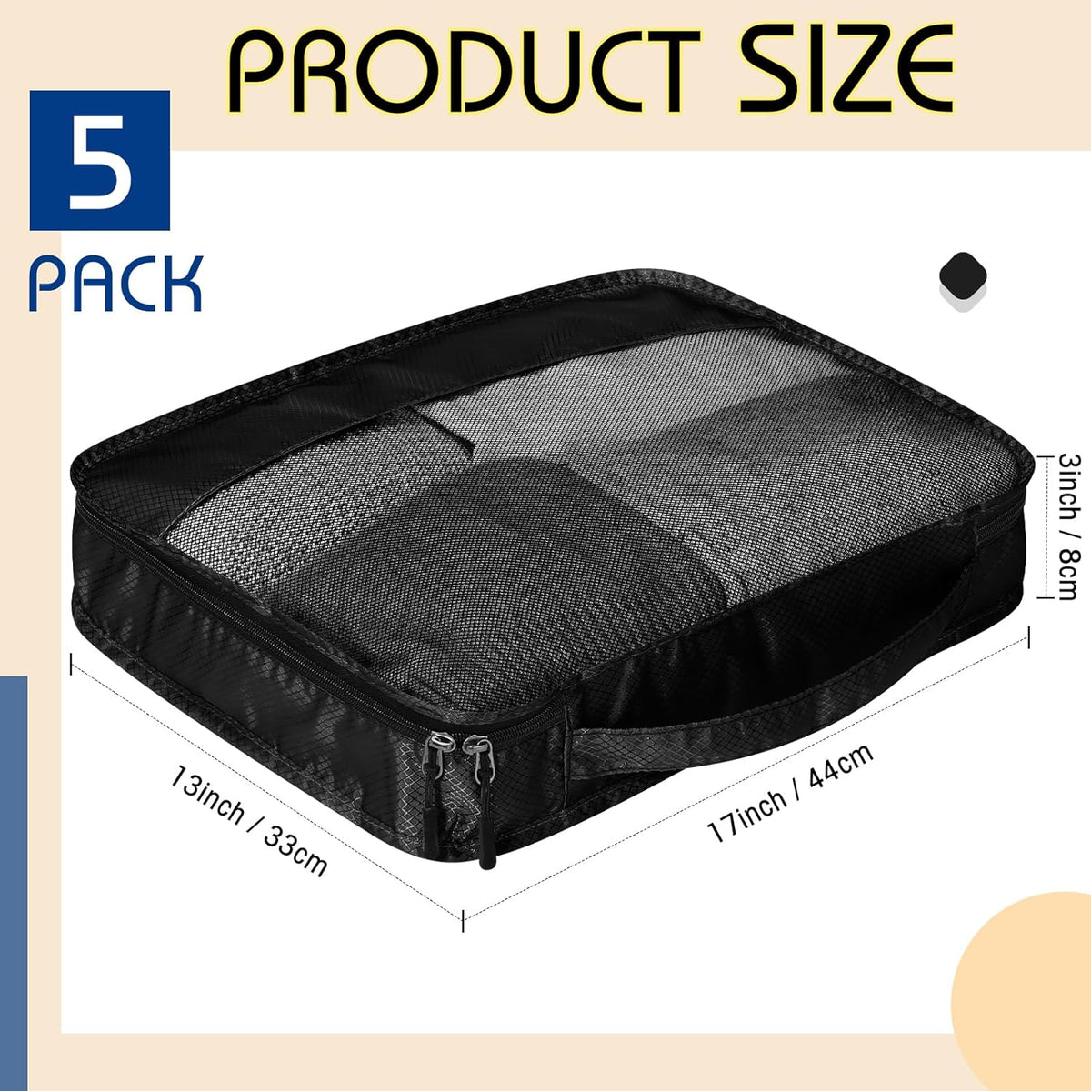 5 Pcs Packing Cubes for Suitcase Large Travel Cubes Carry on Luggage Organizer Bags for Clothes Accessories (L,Pastel)