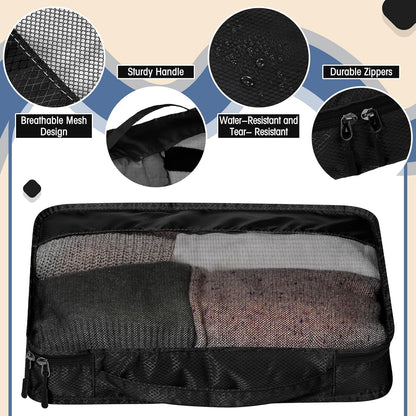 5 Pcs Packing Cubes for Suitcase Large Travel Cubes Carry on Luggage Organizer Bags for Clothes Accessories (L,Pastel)