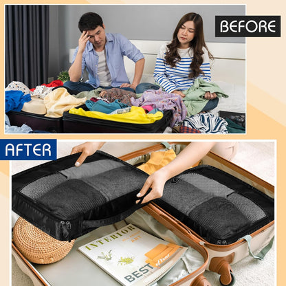 5 Pcs Packing Cubes for Suitcase Large Travel Cubes Carry on Luggage Organizer Bags for Clothes Accessories (L,Pastel)