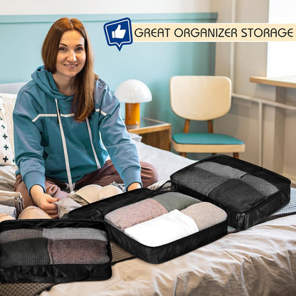 5 Pcs Packing Cubes for Suitcase Large Travel Cubes Carry on Luggage Organizer Bags for Clothes Accessories (L,Pastel)