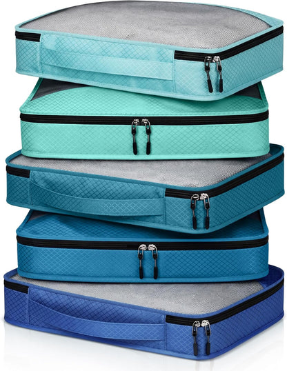 5 Pcs Packing Cubes for Suitcase Large Travel Cubes Carry on Luggage Organizer Bags for Clothes Accessories (L,Pastel)