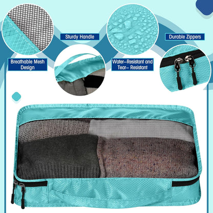 5 Pcs Packing Cubes for Suitcase Large Travel Cubes Carry on Luggage Organizer Bags for Clothes Accessories (L,Pastel)