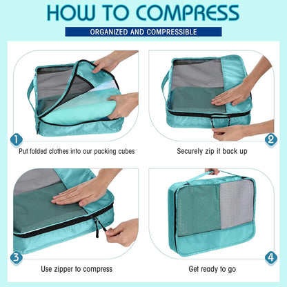 5 Pcs Packing Cubes for Suitcase Large Travel Cubes Carry on Luggage Organizer Bags for Clothes Accessories (L,Pastel)