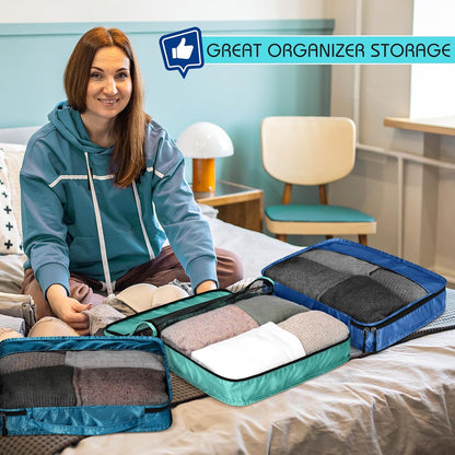 5 Pcs Packing Cubes for Suitcase Large Travel Cubes Carry on Luggage Organizer Bags for Clothes Accessories (L,Pastel)