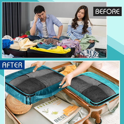 5 Pcs Packing Cubes for Suitcase Large Travel Cubes Carry on Luggage Organizer Bags for Clothes Accessories (L,Pastel)