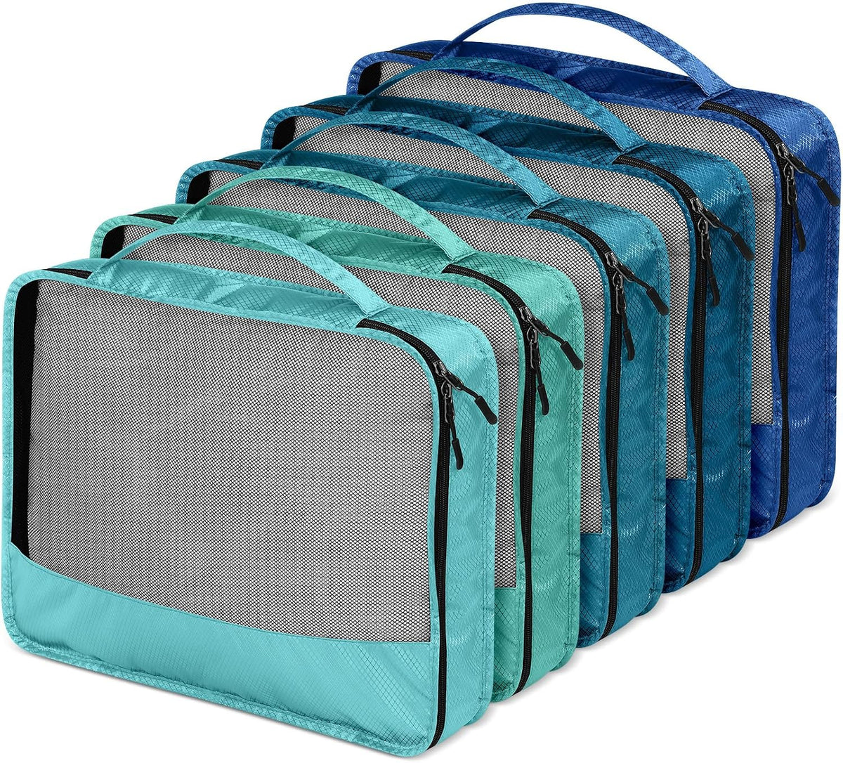 5 Pcs Packing Cubes for Suitcase Large Travel Cubes Carry on Luggage Organizer Bags for Clothes Accessories (L,Pastel)