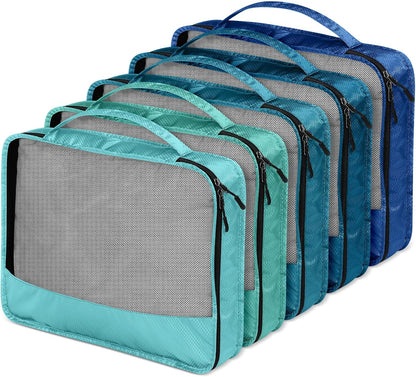 5 Pcs Packing Cubes for Suitcase Large Travel Cubes Carry on Luggage Organizer Bags for Clothes Accessories (L,Pastel)