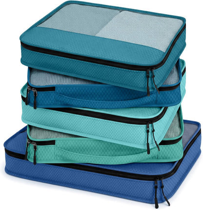 5 Pcs Packing Cubes for Suitcase Large Travel Cubes Carry on Luggage Organizer Bags for Clothes Accessories (L,Pastel)