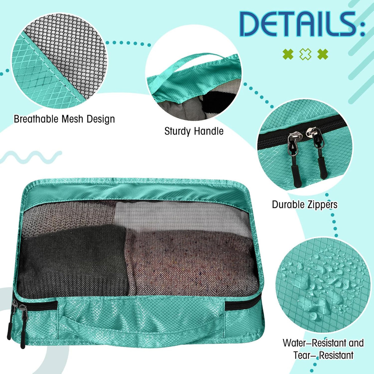 5 Pcs Packing Cubes for Suitcase Large Travel Cubes Carry on Luggage Organizer Bags for Clothes Accessories (L,Pastel)