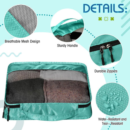 5 Pcs Packing Cubes for Suitcase Large Travel Cubes Carry on Luggage Organizer Bags for Clothes Accessories (L,Pastel)