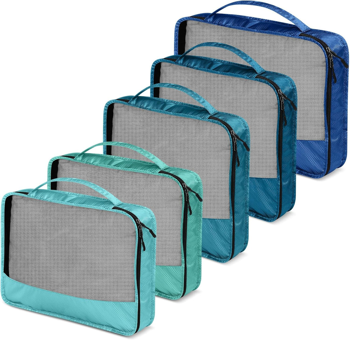 5 Pcs Packing Cubes for Suitcase Large Travel Cubes Carry on Luggage Organizer Bags for Clothes Accessories (L,Pastel)
