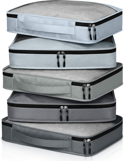 5 Pcs Packing Cubes for Suitcase Large Travel Cubes Carry on Luggage Organizer Bags for Clothes Accessories (L,Pastel)