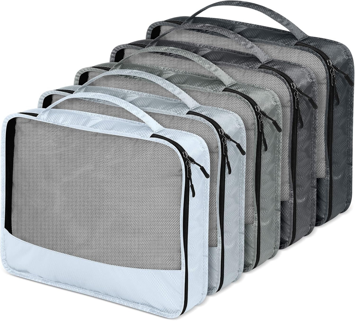 5 Pcs Packing Cubes for Suitcase Large Travel Cubes Carry on Luggage Organizer Bags for Clothes Accessories (L,Pastel)