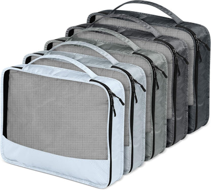 5 Pcs Packing Cubes for Suitcase Large Travel Cubes Carry on Luggage Organizer Bags for Clothes Accessories (L,Pastel)