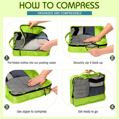 5 Pcs Packing Cubes for Suitcase Large Travel Cubes Carry on Luggage Organizer Bags for Clothes Accessories (L,Pastel)