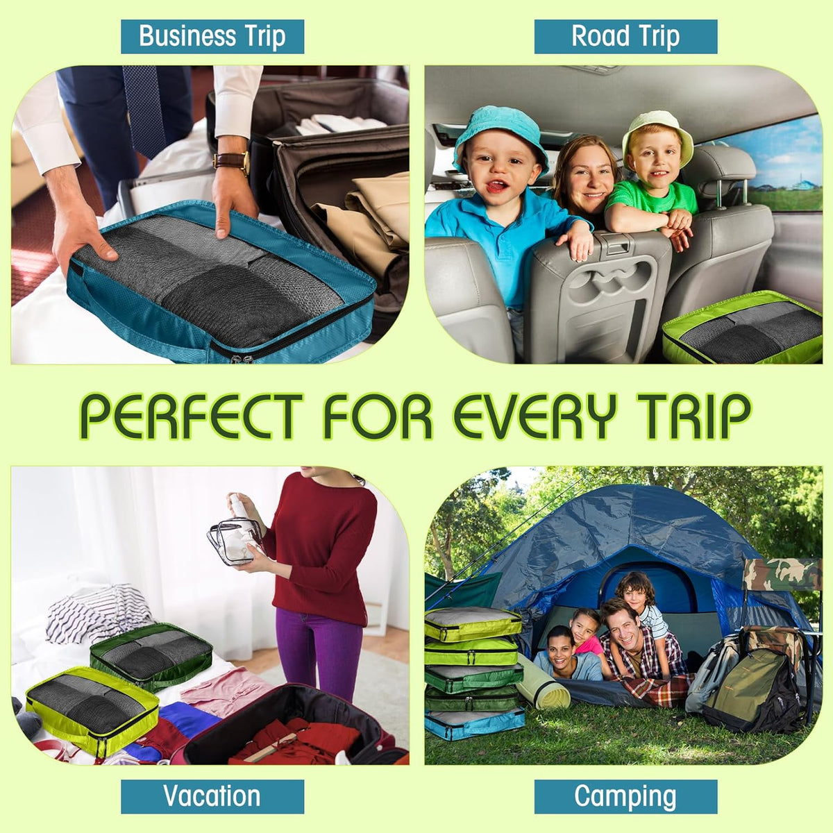 5 Pcs Packing Cubes for Suitcase Large Travel Cubes Carry on Luggage Organizer Bags for Clothes Accessories (L,Pastel)