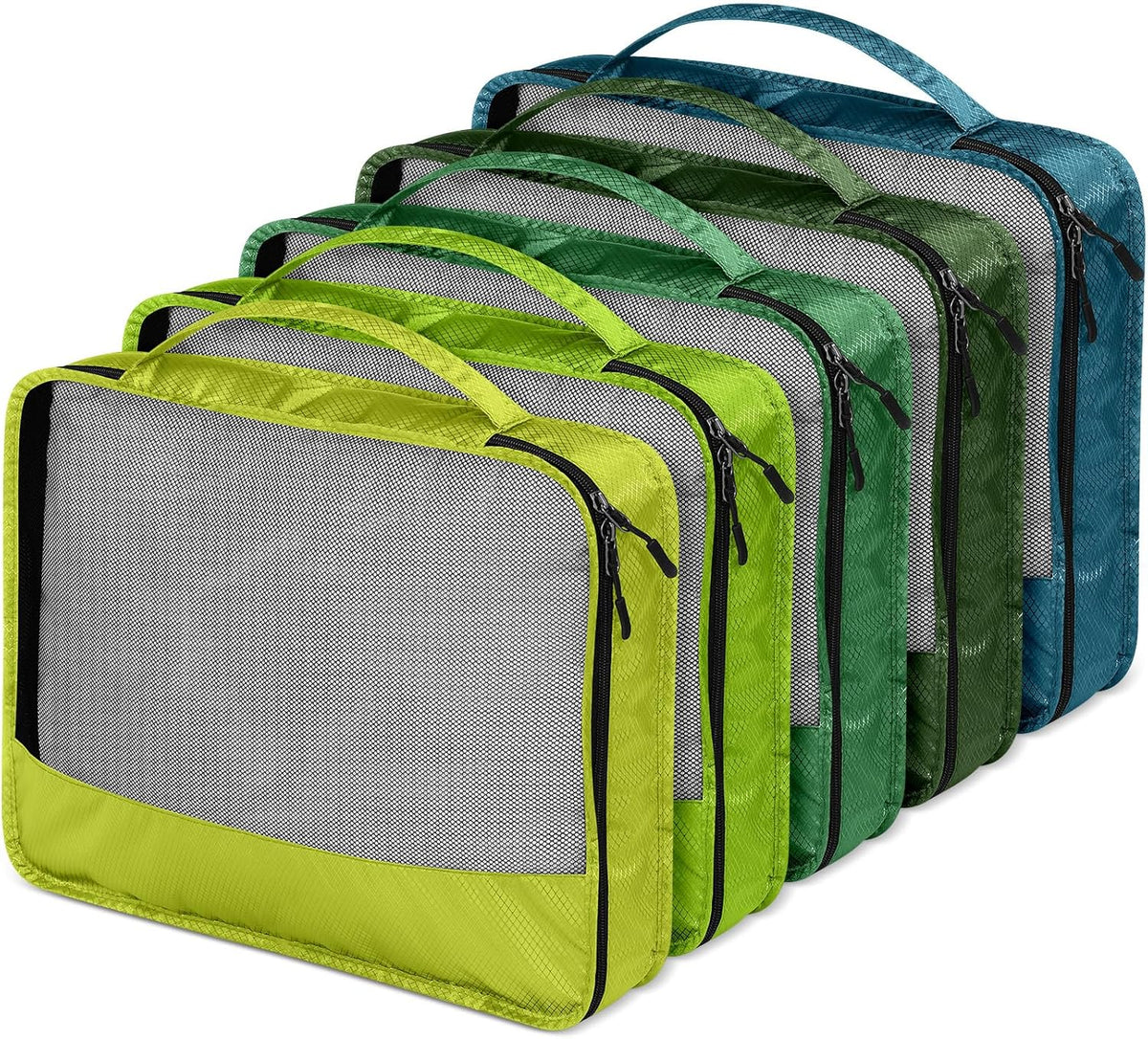 5 Pcs Packing Cubes for Suitcase Large Travel Cubes Carry on Luggage Organizer Bags for Clothes Accessories (L,Pastel)
